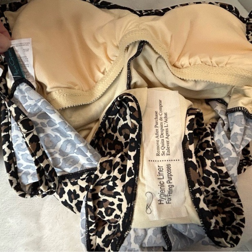Aqua Green Animal Print Mob Wife 1PC Swimsuit Large 12/14 NWT - Picture 9 of 14
